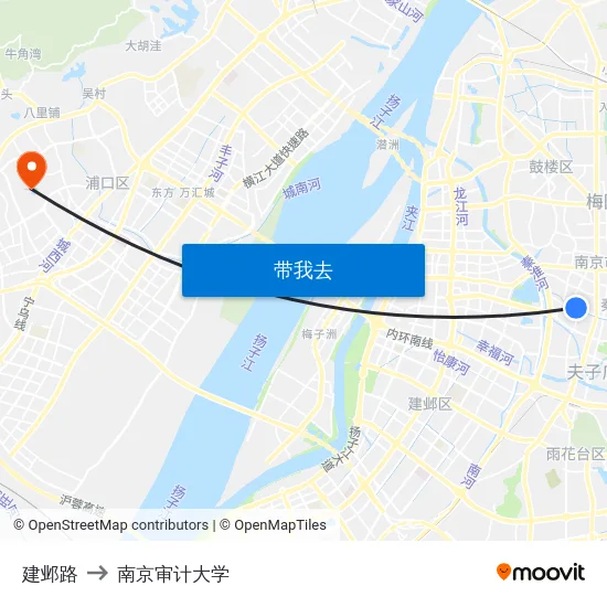 建邺路 to 南京审计大学 map