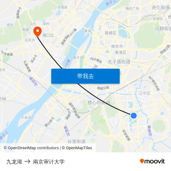 九龙湖 to 南京审计大学 map