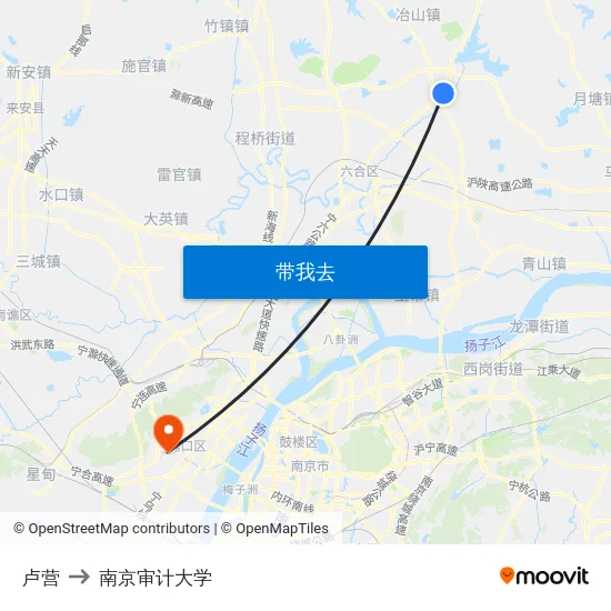 卢营 to 南京审计大学 map