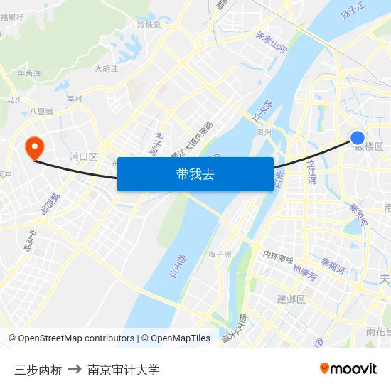 三步两桥 to 南京审计大学 map