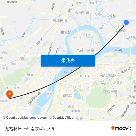 龙袍杨庄 to 南京审计大学 map