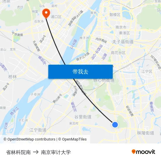 省林科院南 to 南京审计大学 map