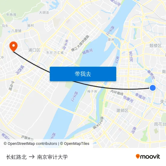 长虹路北 to 南京审计大学 map