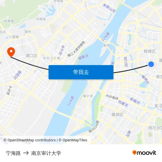 宁海路 to 南京审计大学 map