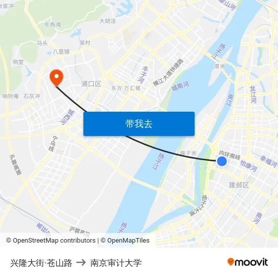 兴隆大街·苍山路 to 南京审计大学 map