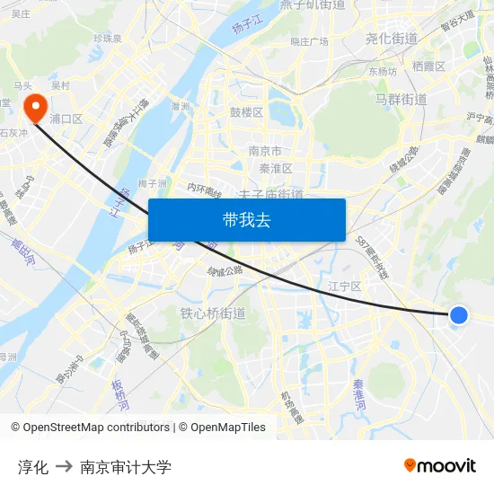 淳化 to 南京审计大学 map