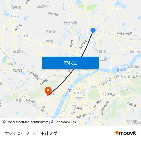 方州广场 to 南京审计大学 map