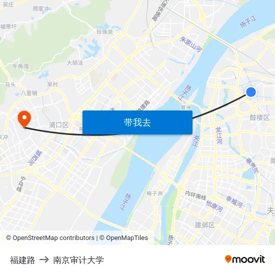 福建路 to 南京审计大学 map