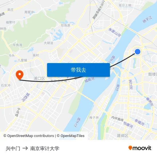 兴中门 to 南京审计大学 map