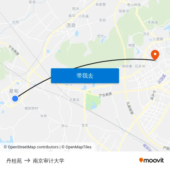 丹桂苑 to 南京审计大学 map