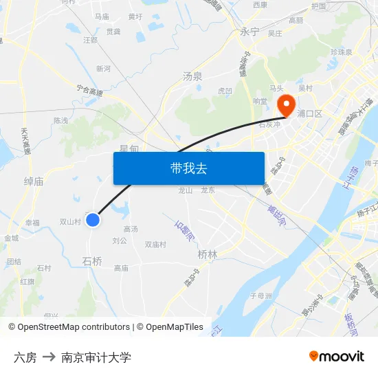六房 to 南京审计大学 map