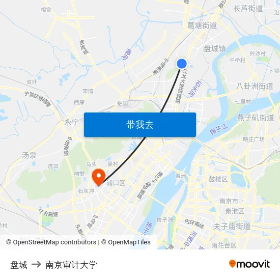 盘城 to 南京审计大学 map