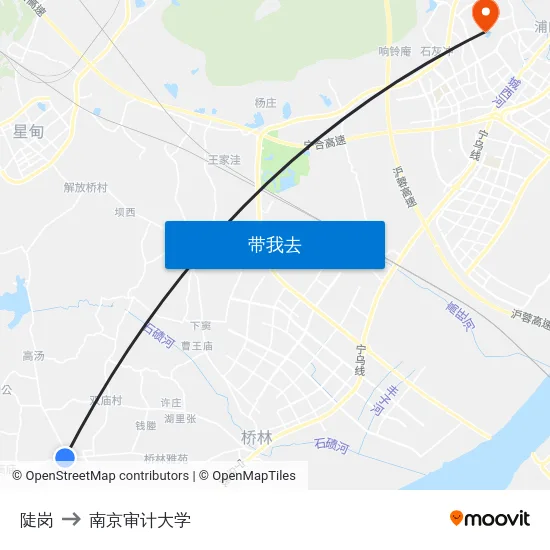 陡岗 to 南京审计大学 map