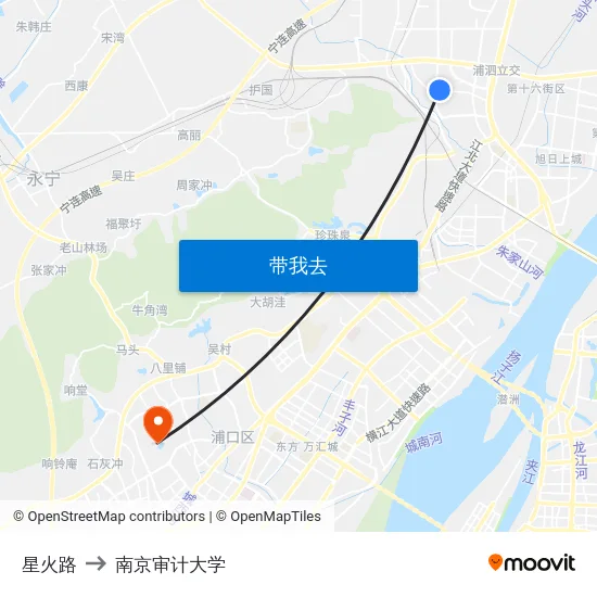 星火路 to 南京审计大学 map
