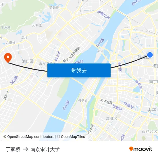 丁家桥 to 南京审计大学 map