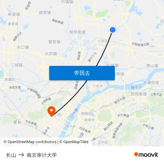 长山 to 南京审计大学 map