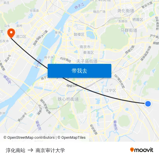 淳化南站 to 南京审计大学 map