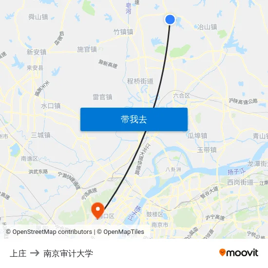 上庄 to 南京审计大学 map