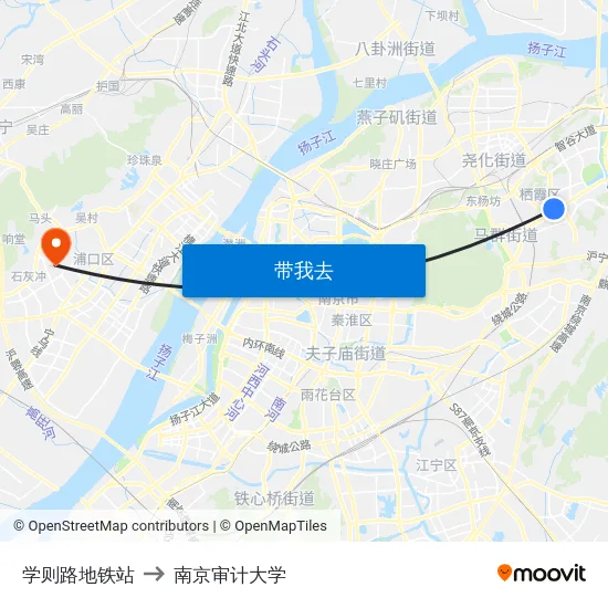 学则路地铁站 to 南京审计大学 map