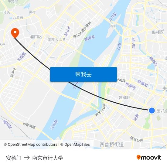 安德门 to 南京审计大学 map