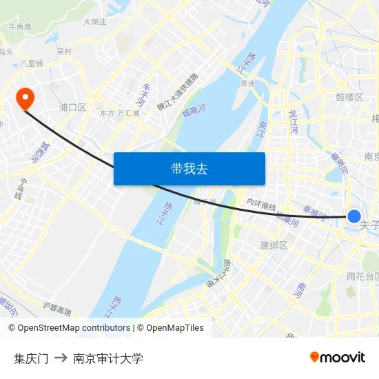 集庆门 to 南京审计大学 map