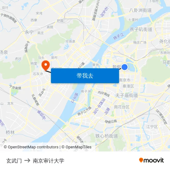 玄武门 to 南京审计大学 map