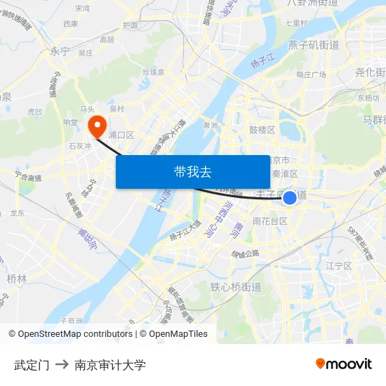 武定门 to 南京审计大学 map