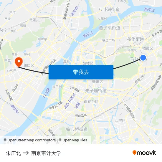 朱庄北 to 南京审计大学 map