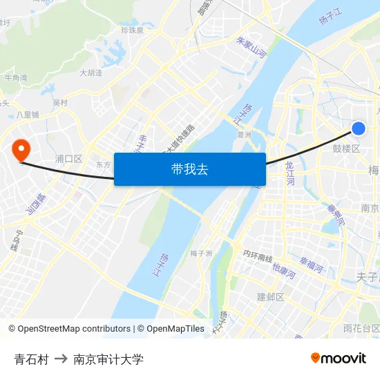 青石村 to 南京审计大学 map