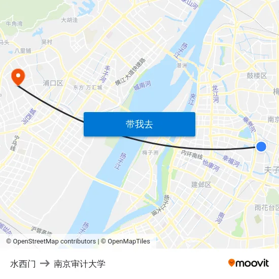 水西门 to 南京审计大学 map