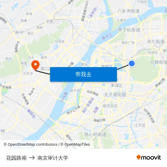 花园路南 to 南京审计大学 map