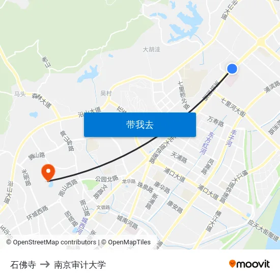 石佛寺 to 南京审计大学 map