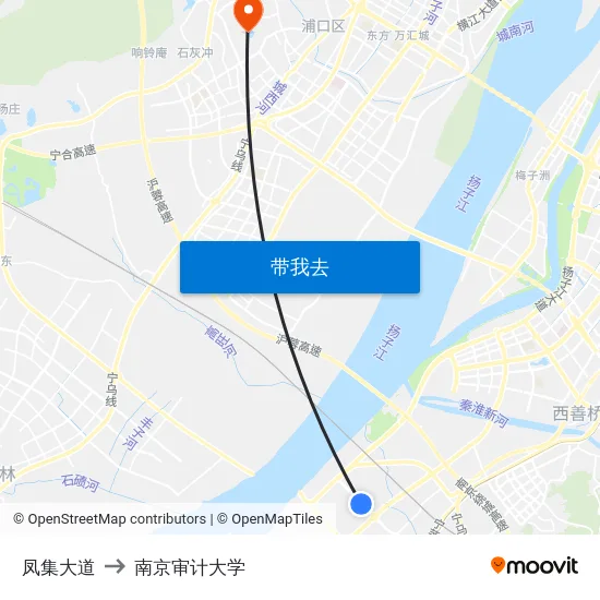 凤集大道 to 南京审计大学 map