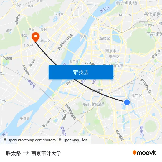 胜太路 to 南京审计大学 map