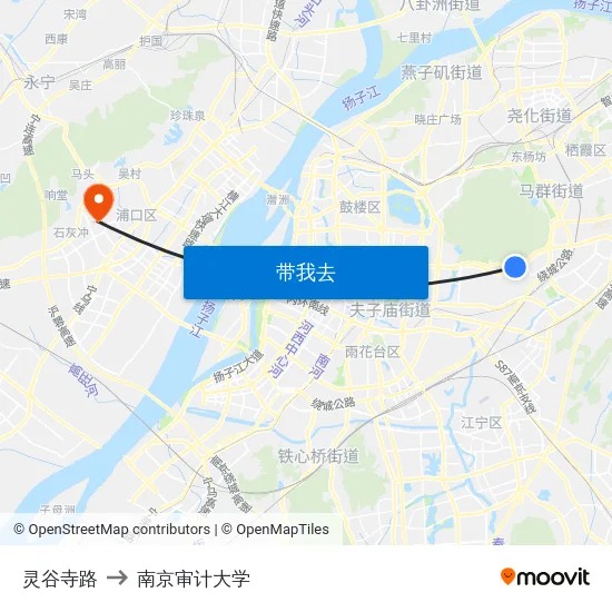灵谷寺路 to 南京审计大学 map