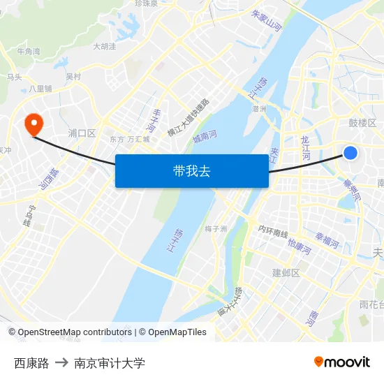 西康路 to 南京审计大学 map