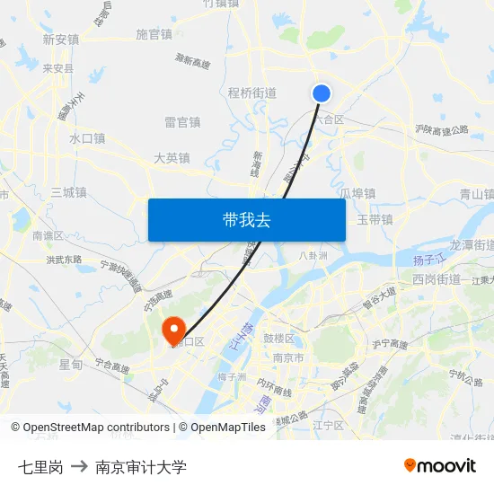 七里岗 to 南京审计大学 map