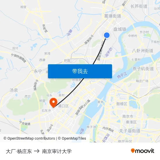 大厂·杨庄东 to 南京审计大学 map
