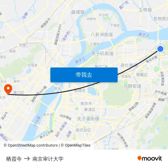 栖霞寺 to 南京审计大学 map