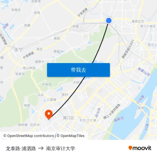 龙泰路·浦泗路 to 南京审计大学 map