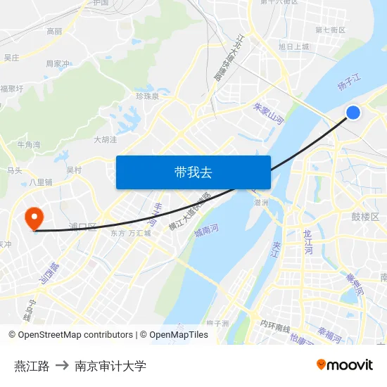 燕江路 to 南京审计大学 map