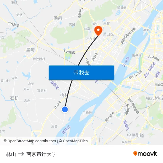 林山 to 南京审计大学 map