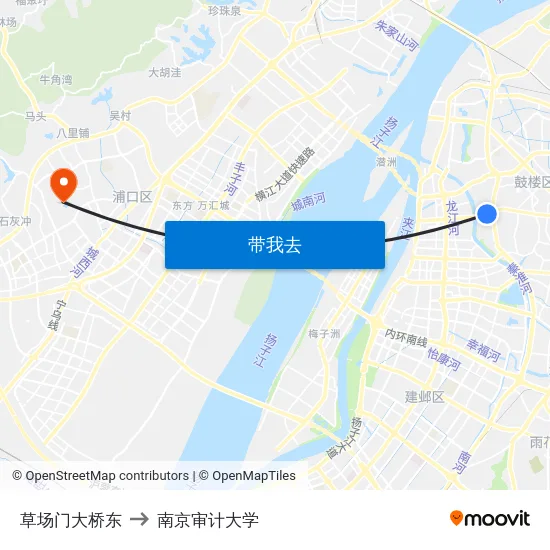 草场门大桥东 to 南京审计大学 map