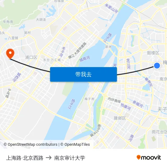 上海路·北京西路 to 南京审计大学 map