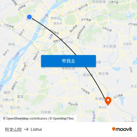 熙龙山院 to Lishui map