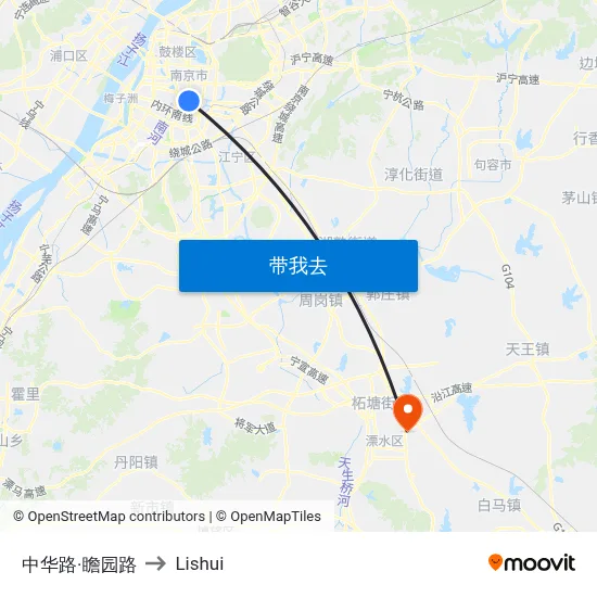 中华路·瞻园路 to Lishui map