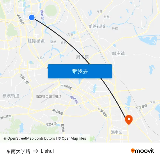 东南大学路 to Lishui map