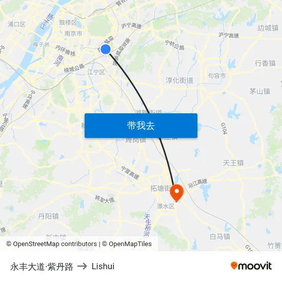 永丰大道·紫丹路 to Lishui map