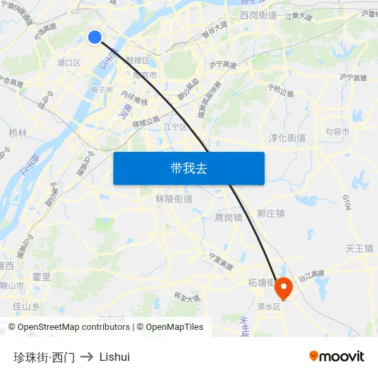 珍珠街·西门 to Lishui map