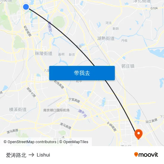 爱涛路北 to Lishui map